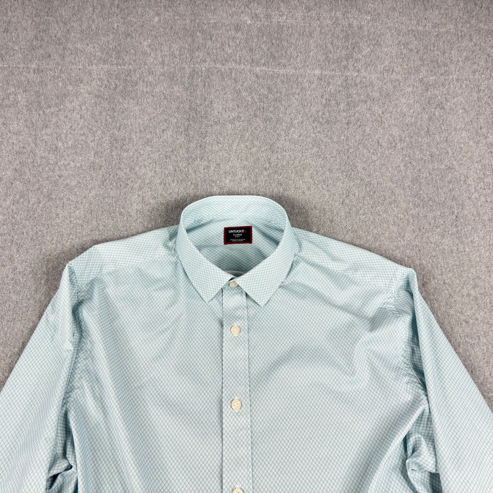 UNTUCKit Slim Fit Shirt Mens XL Blue Floral Nylon Button Up